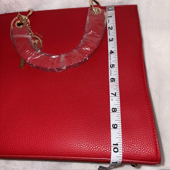 Badgley Mischka Big Logo eyelet Red Tote - W/Keychain BM-4040-RED - Picture 6 of 8